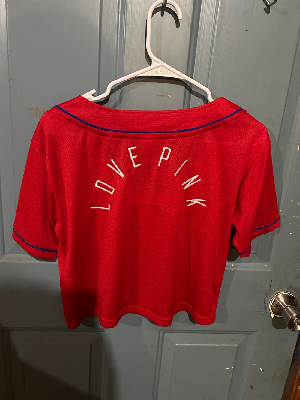 PINK Victoria's Secret Red 'LOVE PINK' Kids Jersey Top